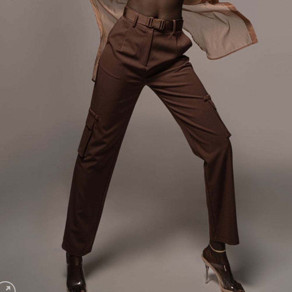 Chocolate Brown High Waisted Trousers